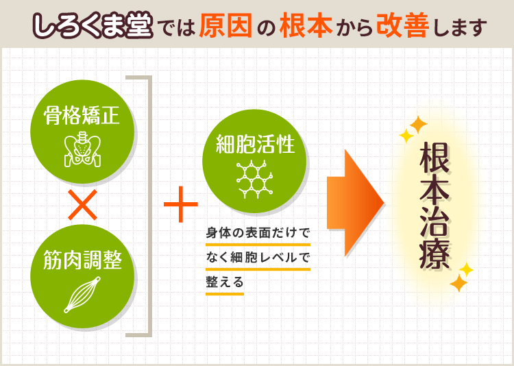 しろくま堂では原因の根本から改善します